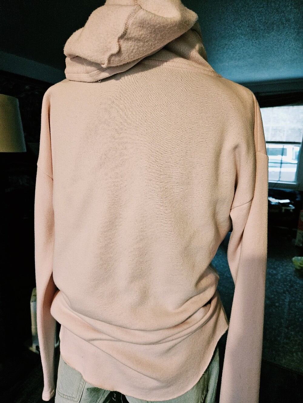EUC VS Pink Pullover Hooded Sweatshirt Lt Pink/blk Size Medium - Picture 3 of 5